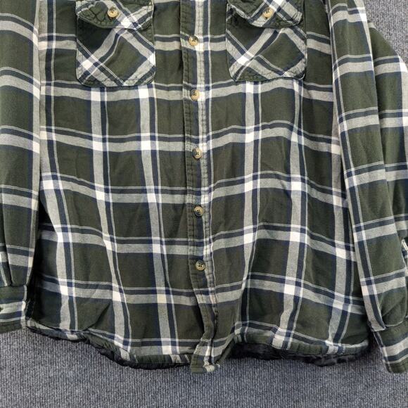 Vintage Wrangler Mens Quilted Liner Green Plaid Shacket Shirt Jacket Coat Size L - Picture 7 of 11